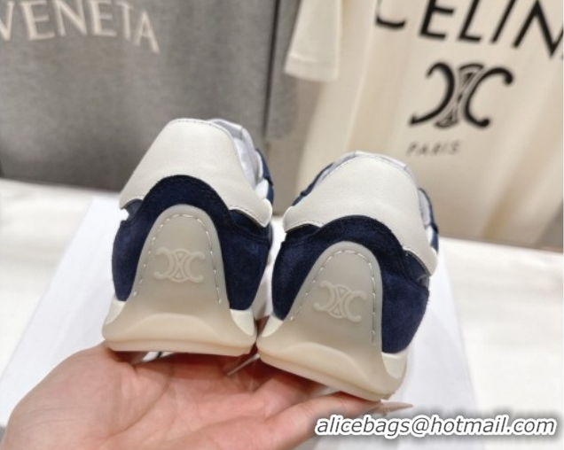 Good Quality Celine Racer Sneakers in Nylon, Suede and Leather 0227038 Blue 2026