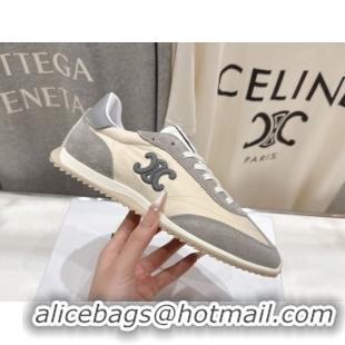 Popular Style Celine Racer Sneakers in Nylon, Suede and Leather 0227038 Beige/Grey 2026