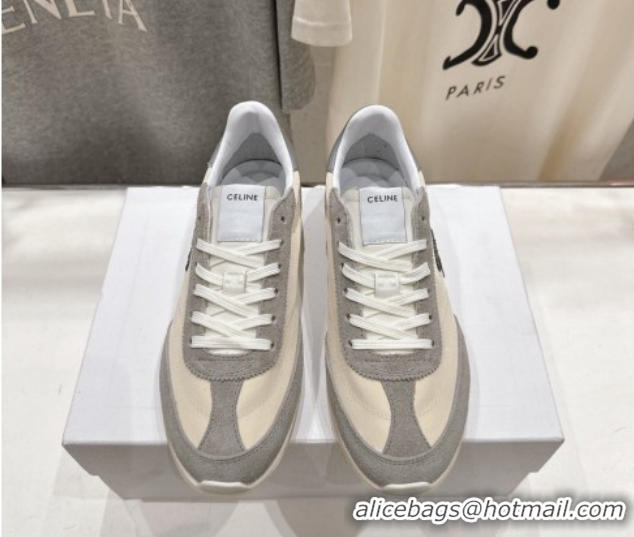 Popular Style Celine Racer Sneakers in Nylon, Suede and Leather 0227038 Beige/Grey 2026