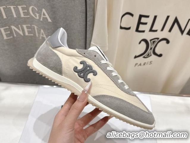 Popular Style Celine Racer Sneakers in Nylon, Suede and Leather 0227038 Beige/Grey 2026