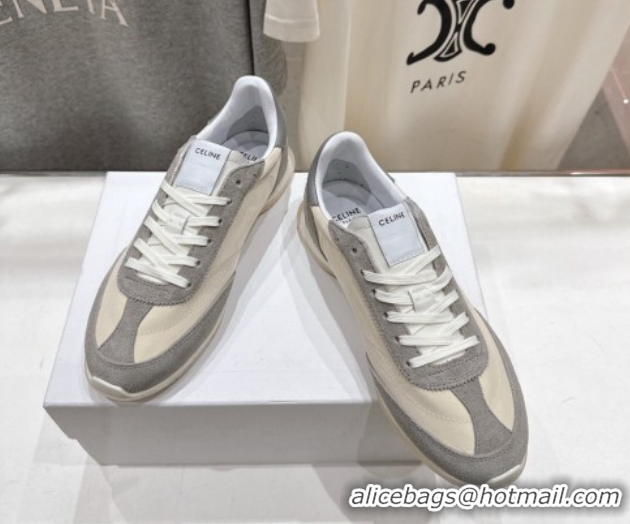 Popular Style Celine Racer Sneakers in Nylon, Suede and Leather 0227038 Beige/Grey 2026