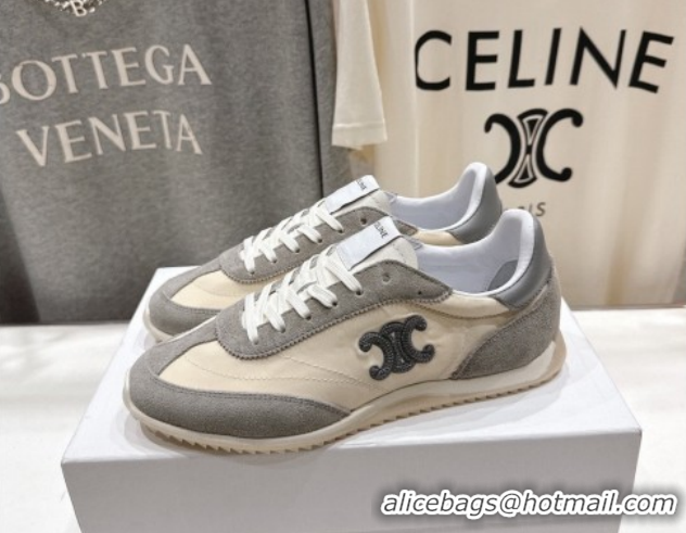 Popular Style Celine Racer Sneakers in Nylon, Suede and Leather 0227038 Beige/Grey 2026
