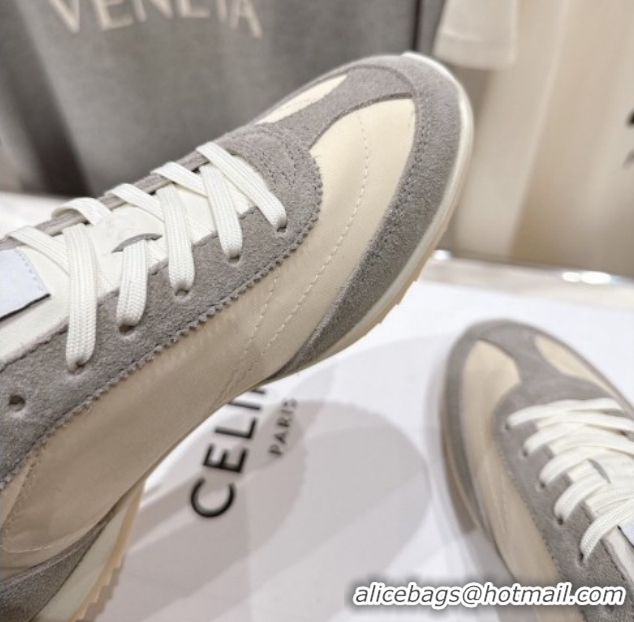 Popular Style Celine Racer Sneakers in Nylon, Suede and Leather 0227038 Beige/Grey 2026