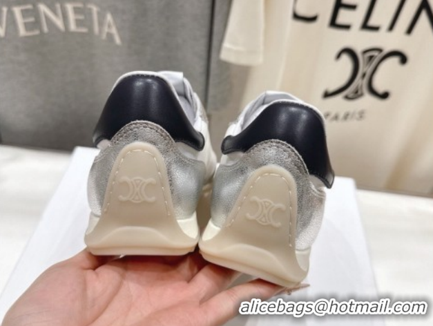 Unique Style Celine Racer Sneakers in Nylon, Suede and Leather 0227038 White/Silver 2026