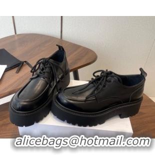 Duplicate Celine Triomphe Derbies Shoes Lace-ups 3cm in Calfskin Leather Black 0227057 2026