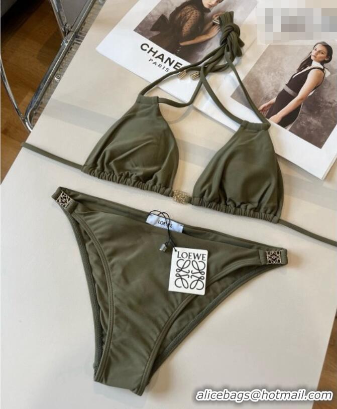 ​Best Quality Loewe Bikini with Lace-up 0723 Green 2025
