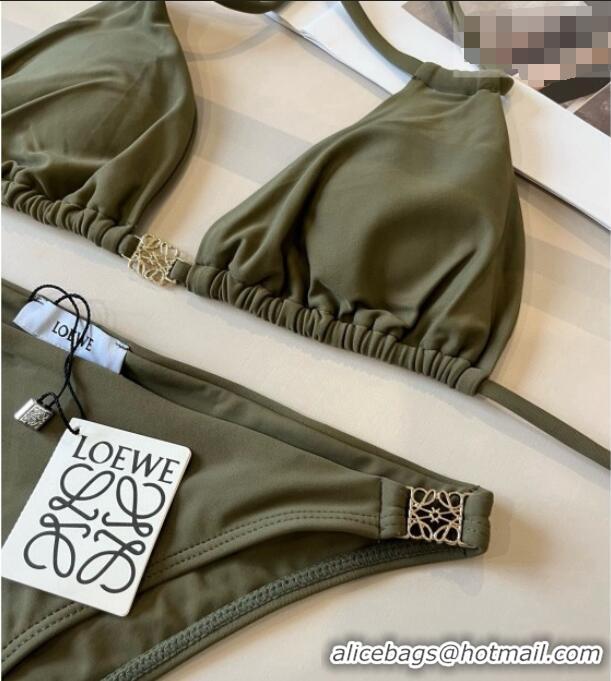 ​Best Quality Loewe Bikini with Lace-up 0723 Green 2025
