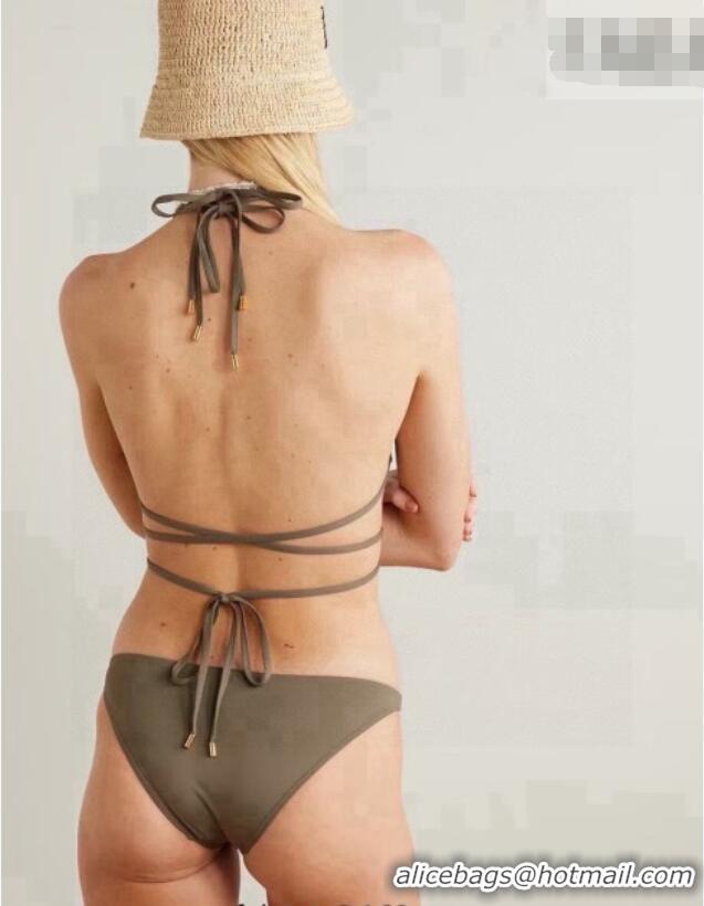 ​Best Quality Loewe Bikini with Lace-up 0723 Green 2025
