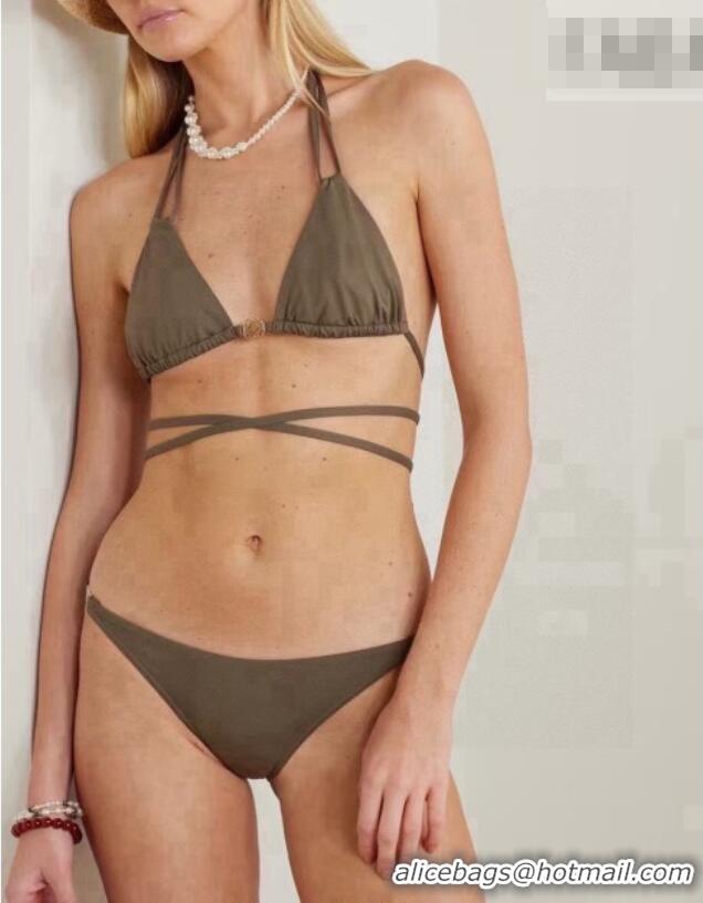 ​Best Quality Loewe Bikini with Lace-up 0723 Green 2025
