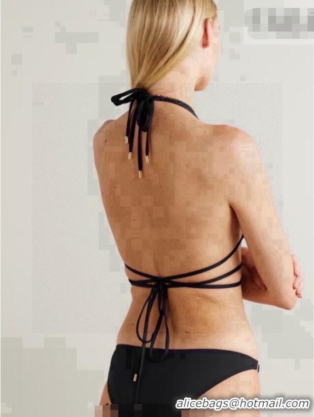 ​Luxury Discount Loewe Bikini with Lace-up 0723 Black 2025