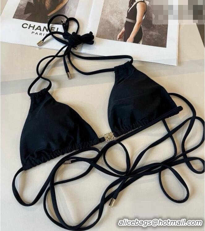 ​Luxury Discount Loewe Bikini with Lace-up 0723 Black 2025
