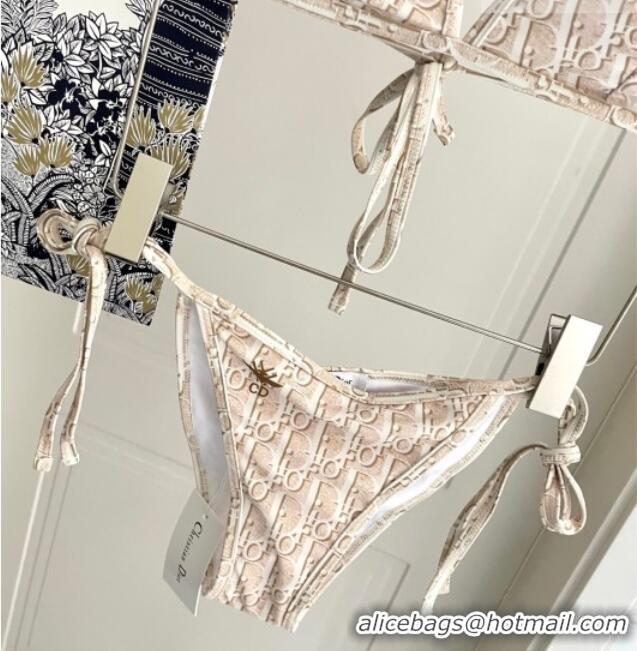 Low Cost Dior Oblique Bikini and Shorts Set 0723 Beige 2025