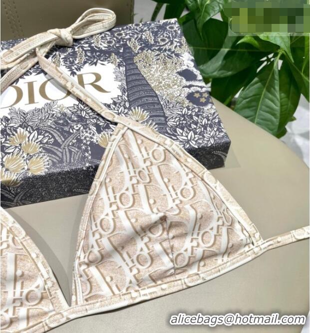 Low Cost Dior Oblique Bikini and Shorts Set 0723 Beige 2025