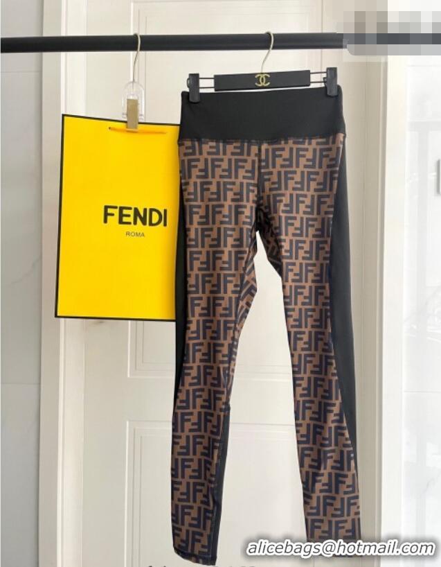 ​New Design Fendi FF Yoga Activewear Set 1112 Brown/Black 2025