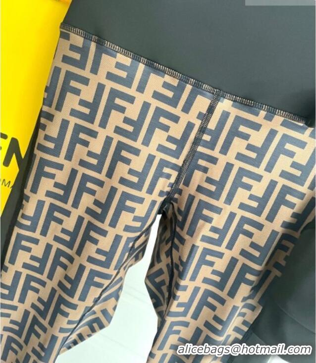 ​New Design Fendi FF Yoga Activewear Set 1112 Brown/Black 2025