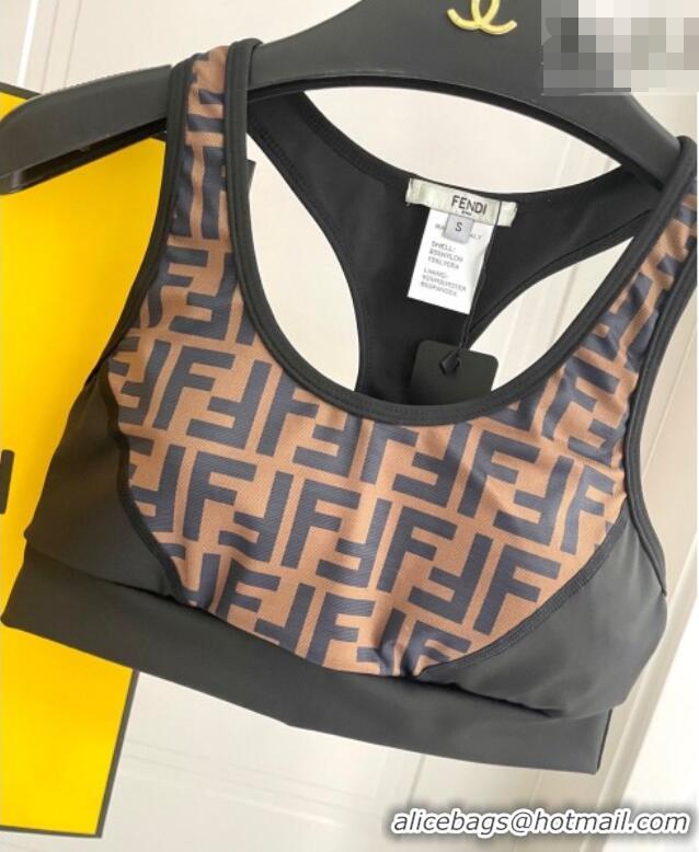 ​New Design Fendi FF Yoga Activewear Set 1112 Brown/Black 2025
