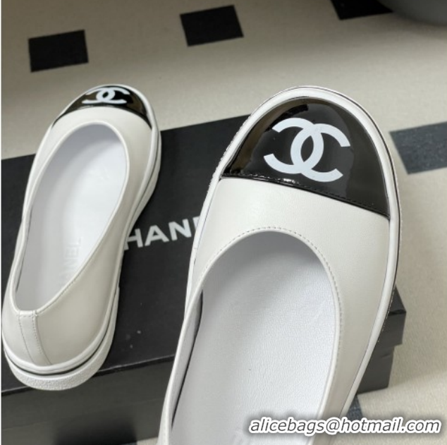 Best Product Chanel Lambskin Flat Shoes CH021301 White 2026