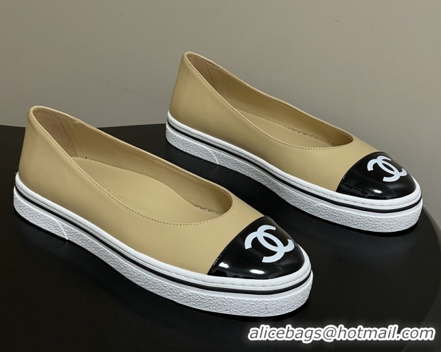 Classic Hot Chanel Lambskin Flat Shoes CH021301 Beige 2026