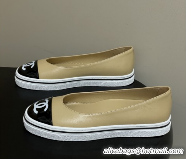 Classic Hot Chanel Lambskin Flat Shoes CH021301 Beige 2026