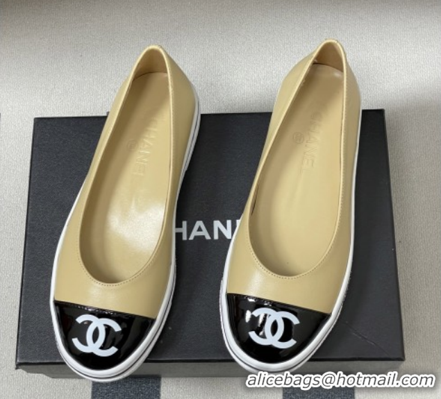 Classic Hot Chanel Lambskin Flat Shoes CH021301 Beige 2026