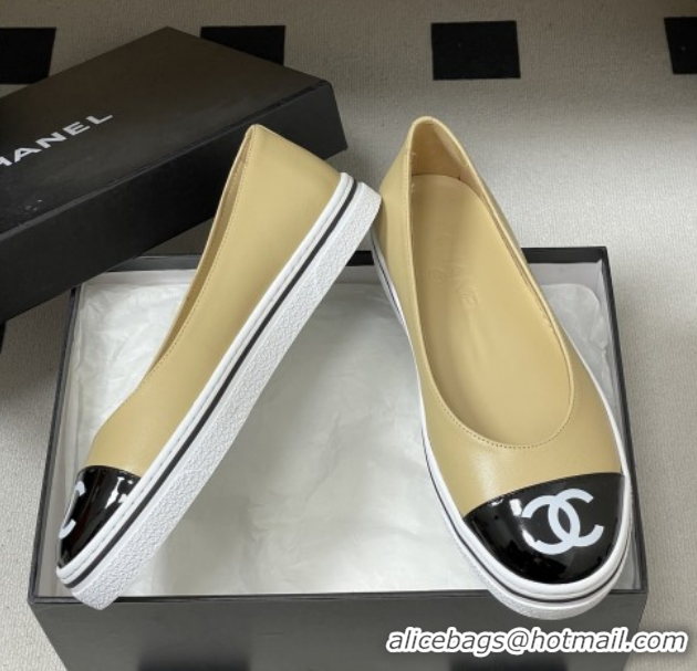 Classic Hot Chanel Lambskin Flat Shoes CH021301 Beige 2026