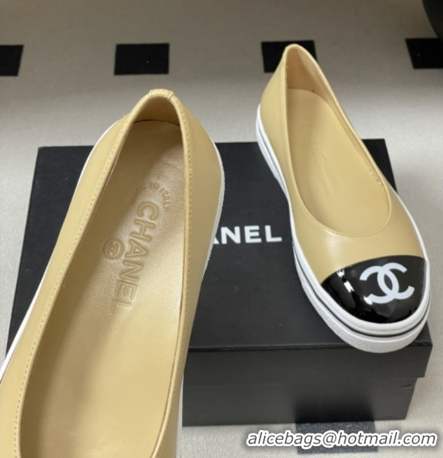 Classic Hot Chanel Lambskin Flat Shoes CH021301 Beige 2026