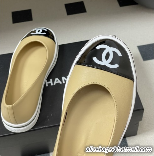 Classic Hot Chanel Lambskin Flat Shoes CH021301 Beige 2026