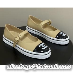 Unique Style Chanel Lambskin Mary Janes Ballet Flats CH021305 Beige 2026