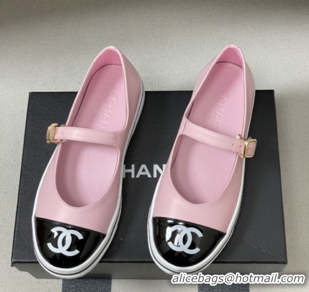 Pretty Style Chanel Lambskin Mary Janes Ballet Flats CH021305 Pink 2026
