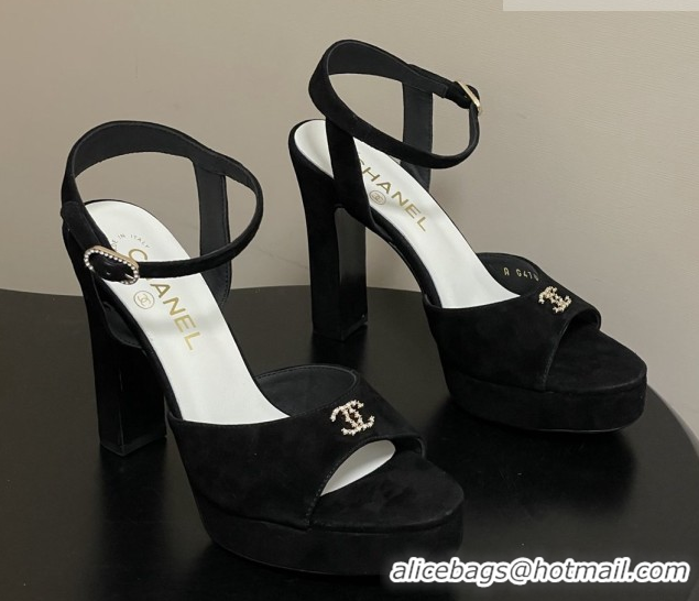 Grade Quality Chanel Suede Kidskin Sandals G47029 Black Spring-Summer 2026 Pre-collection
