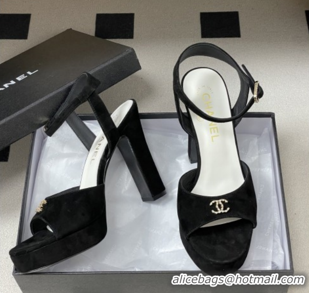 Grade Quality Chanel Suede Kidskin Sandals G47029 Black Spring-Summer 2026 Pre-collection