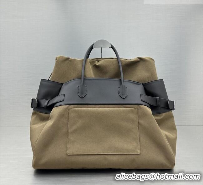 New Design The Row Margaux 17 Inside Out Bag in 30901 Brown Fabric & Leather 2026