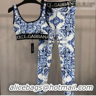 ​Top Quality Dolce & Gabbana Yoga Activewear Set 1112 Blue 2025