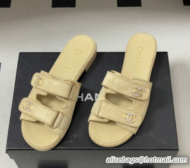 Top Design Chanel Mules Sandal in Suede Kidskin G47043 Beige 2026