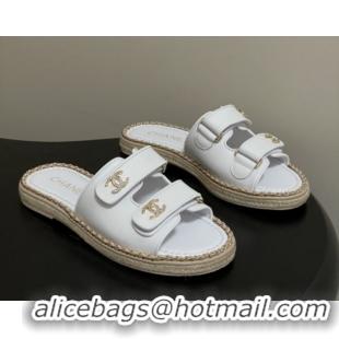 Durable Chanel Mules Sandal with Chain White Lambskin 6022811 2026