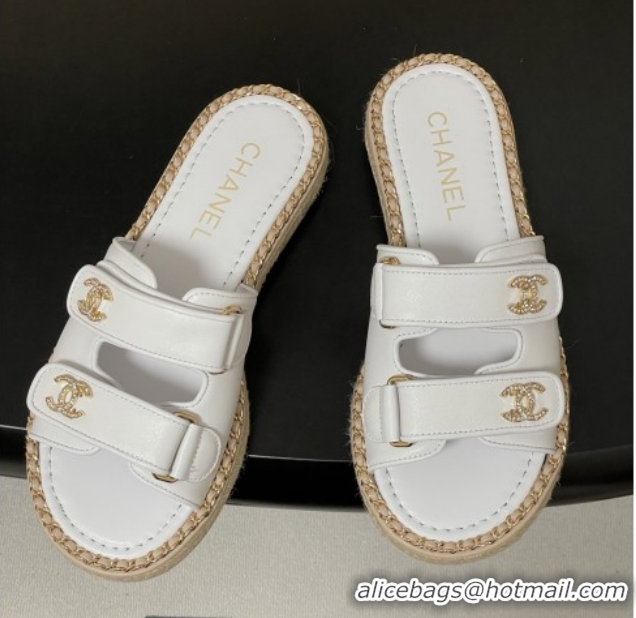 Durable Chanel Mules Sandal with Chain White Lambskin 6022811 2026