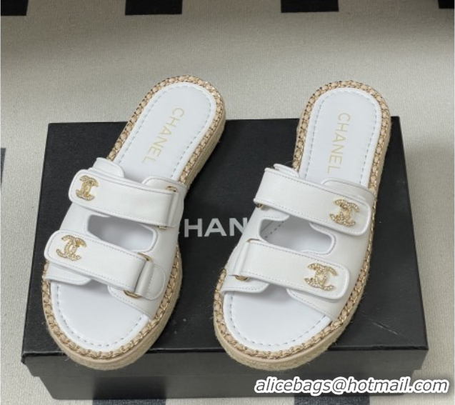 Durable Chanel Mules Sandal with Chain White Lambskin 6022811 2026
