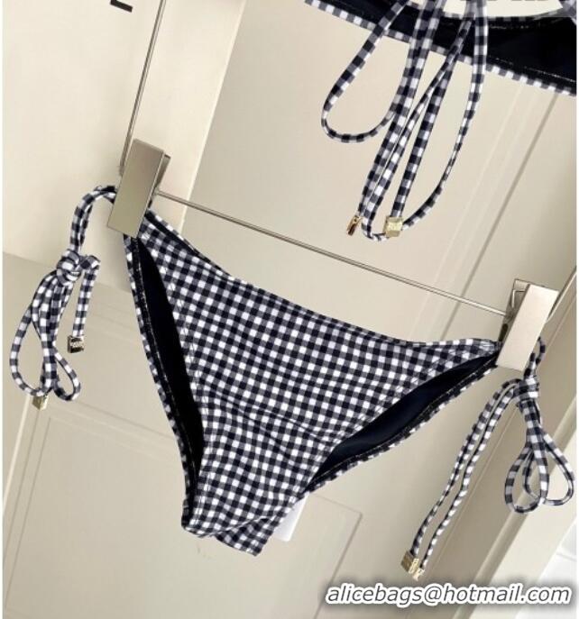 New Cheap Celine Two-Pieces Plaid Swimwear 1112 Black/Grey/White 2025