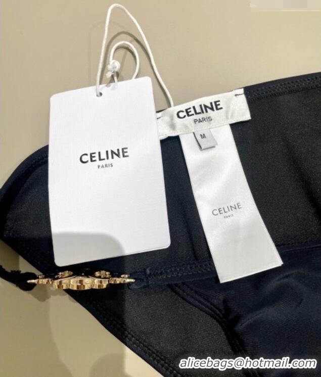 Good Product Celine Two-Pieces Swimwear with Logo Chain 1111 Black 2025