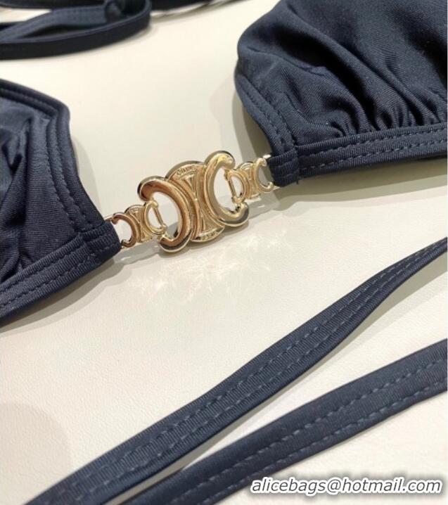 Good Product Celine Two-Pieces Swimwear with Logo Chain 1111 Black 2025
