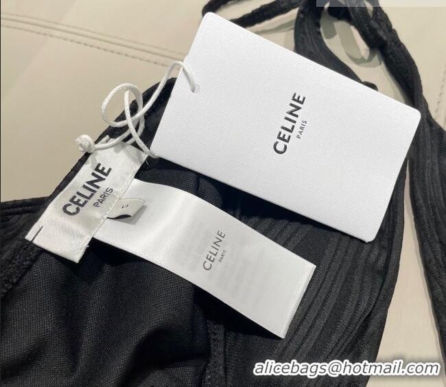 ​Top Quality Celine Two-Pieces Swimwear with Logo Circle 1111 Black 2025