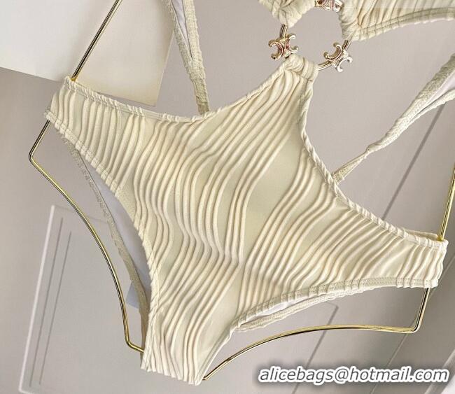 Super Quality Celine Two-Pieces Swimwear with Logo Circle 1111 White 2025