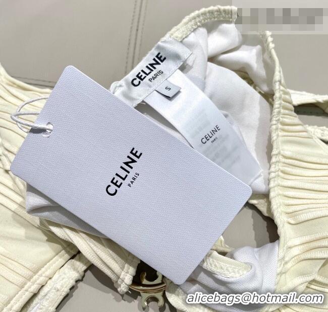 Super Quality Celine Two-Pieces Swimwear with Logo Circle 1111 White 2025