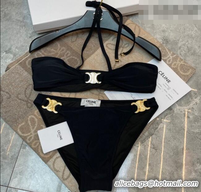 ​Low Cost Celine Two-Pieces Swimwear with Neck Strap 1112 Black 2025