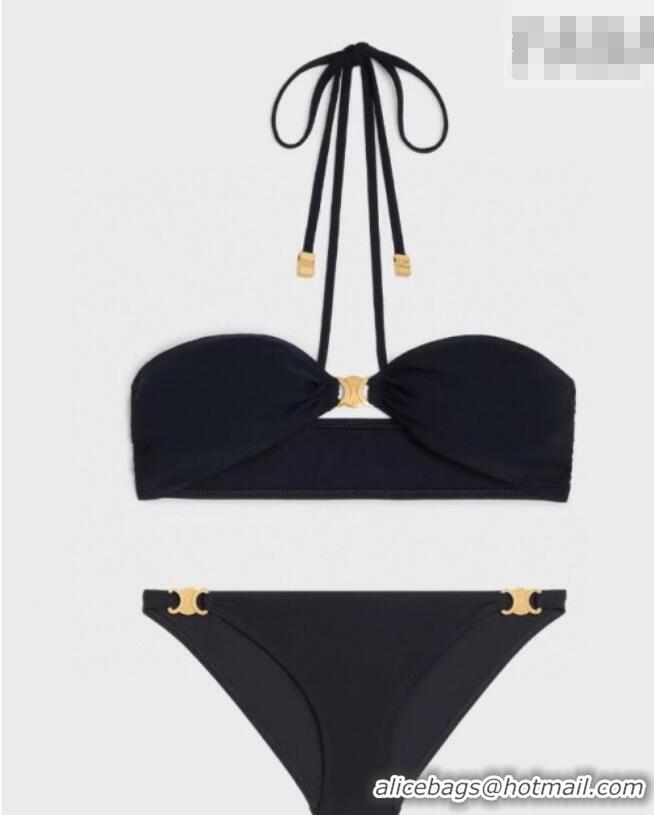 ​Low Cost Celine Two-Pieces Swimwear with Neck Strap 1112 Black 2025