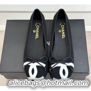 Best Grade Chanel Mesh Ballet Flats with Maxi CC CH030603 Black 2026