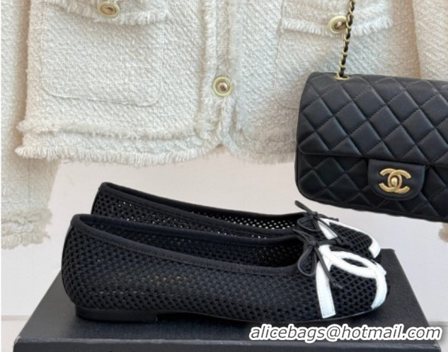 Best Grade Chanel Mesh Ballet Flats with Maxi CC CH030603 Black 2026