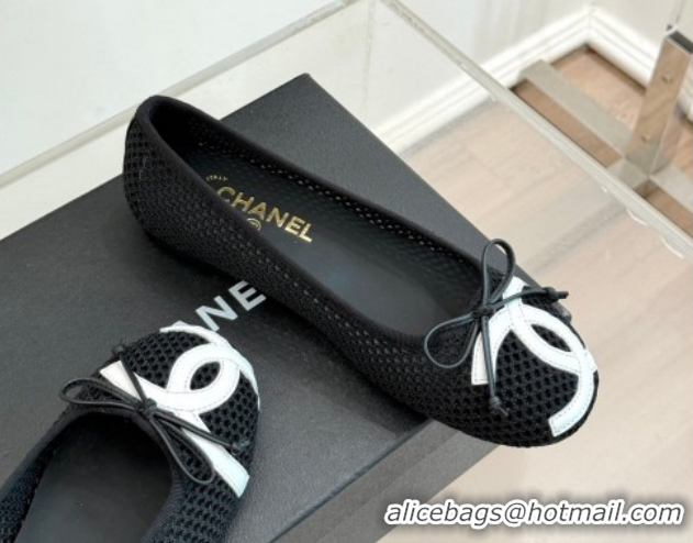 Best Grade Chanel Mesh Ballet Flats with Maxi CC CH030603 Black 2026