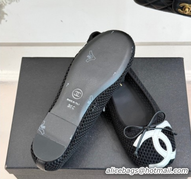 Best Grade Chanel Mesh Ballet Flats with Maxi CC CH030603 Black 2026