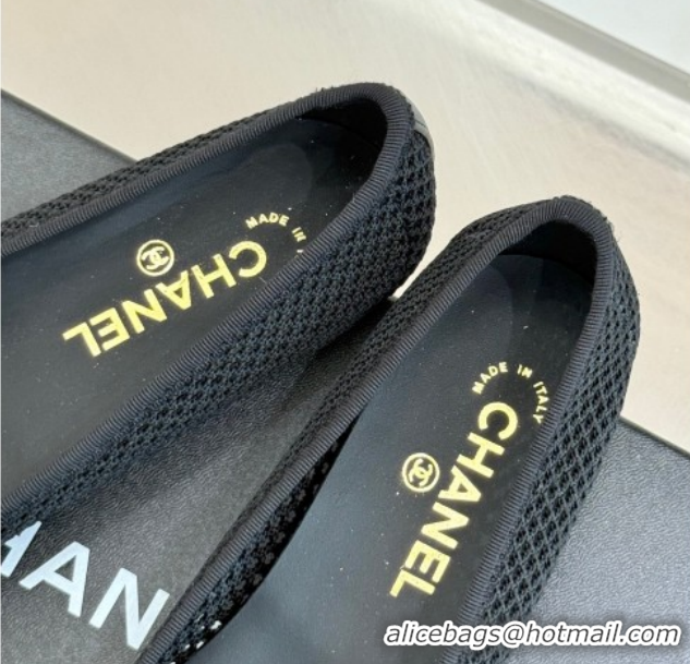 Best Grade Chanel Mesh Ballet Flats with Maxi CC CH030603 Black 2026